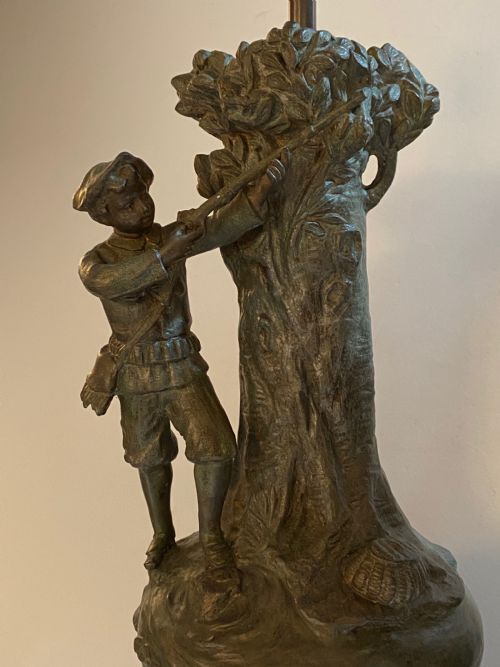fig 1. Pair of French Spelter Lamps. Late 19th Century
