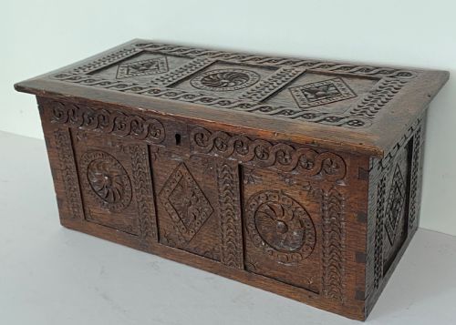 Apprentice Oak Coffer. 19th Century