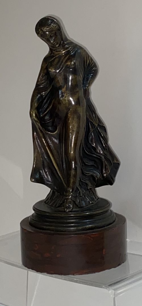 fig 1. French Bronze Figure of a Woman in a Cloak. 19th Century