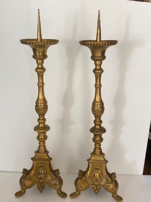 fig 1. Pair of Church Candlesticks. 19th Century