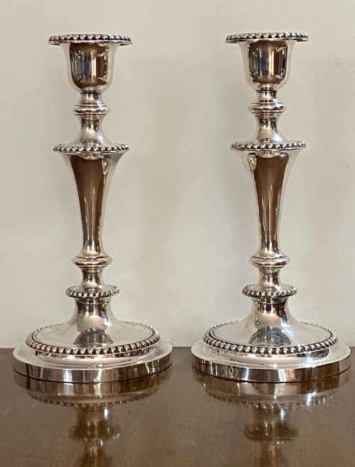 Pair of Victorian Silver Plated Candlesticks