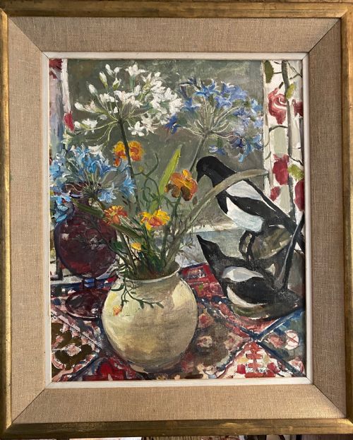 Still Life Study with Magpies by Jenny Chorley (1902-1996)