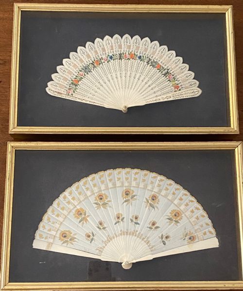 Pair of 9th Century Anglo/chinese Ivory Fans.
