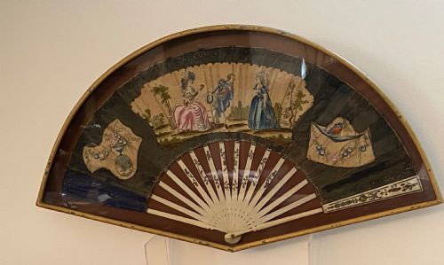 18th Century Hand Painted French Fan Framed