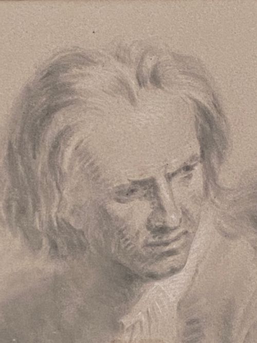 A Portrait Study of Beethoven in Chalk