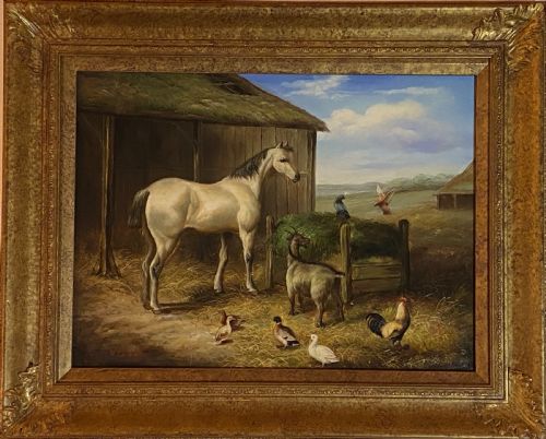Oil Painting of Country Scene, Continental