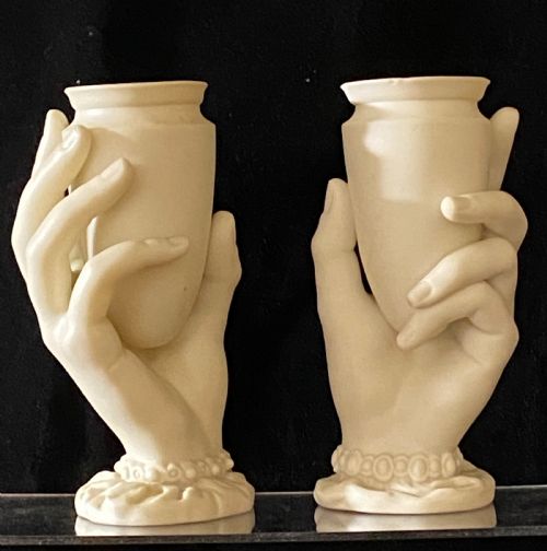 Royal Worcester Bisque Hand Vases