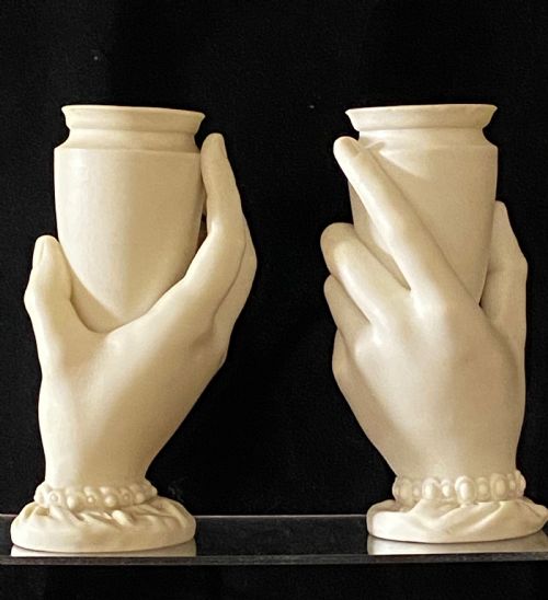 fig 1. Royal Worcester Bisque Hand Vases