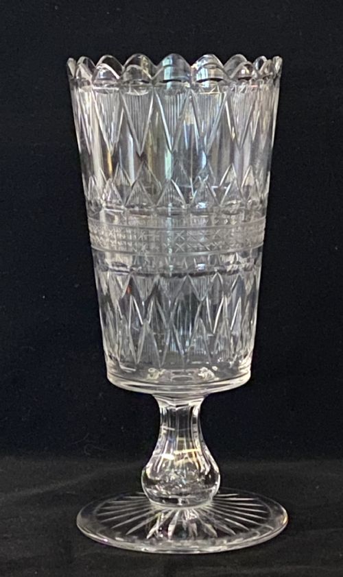 Victorian Etched Glass Celery Vase