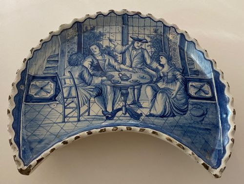 18th Century Delft Crescent Dish