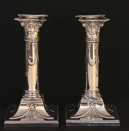 Pair of Sterling Silver Candlesticks
