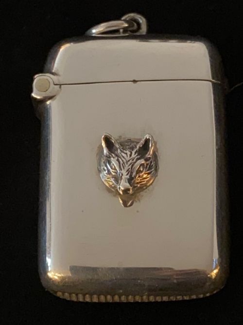 Silver Vesta Case with Fox Mask