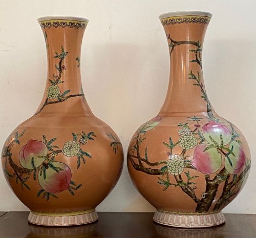 Pair of Chinese Gourd Vases