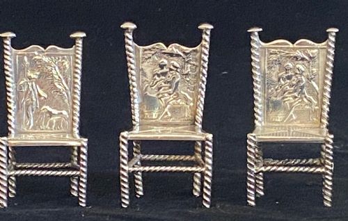 Miniature Silver Chairs, Set of Three