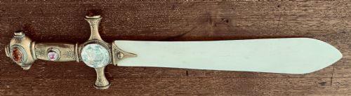 Antique Bone and Gilt Metal Paper Knife