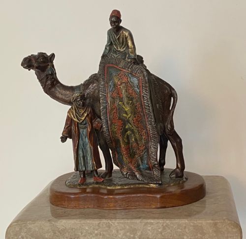 Antique Austrian Cold Painted Sculpture  of "The Carpet Sellers"