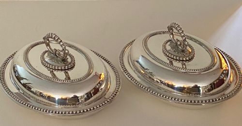 Pair of Silver Plated Entreé Dishes