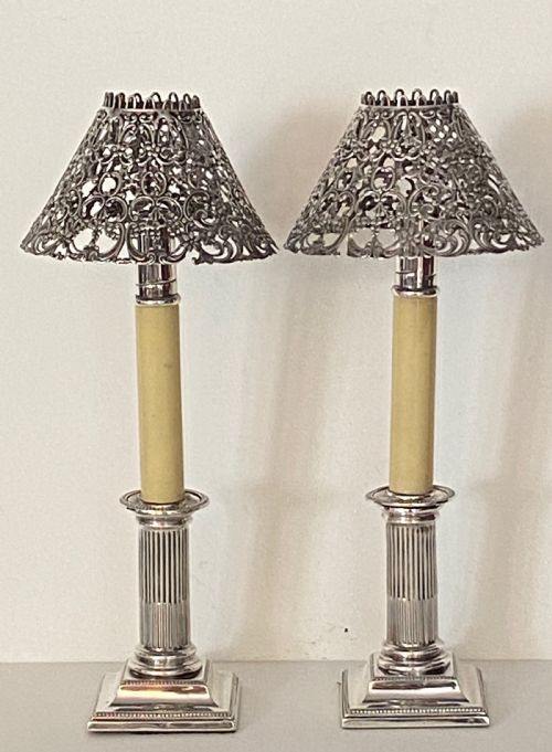 fig 1. Pair of Ejector Candlesticks with Silver Shades
