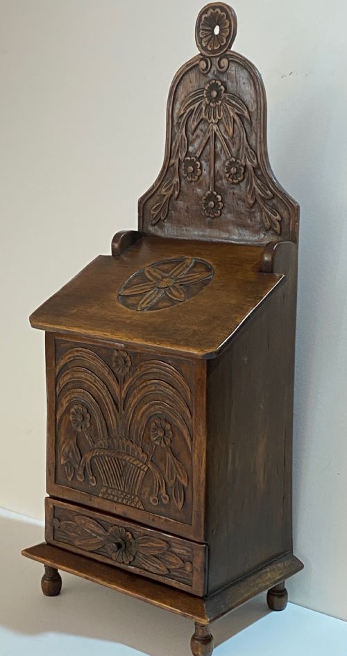 Walnut Carved Candle Box