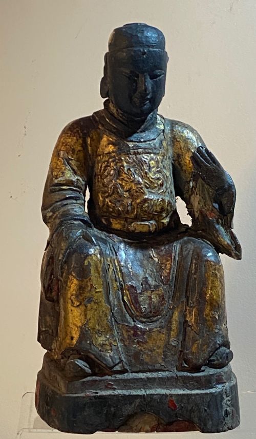 18TH CENTURY CHINESE CARVED DEITY - ADDITIONAL PHOTO 1
