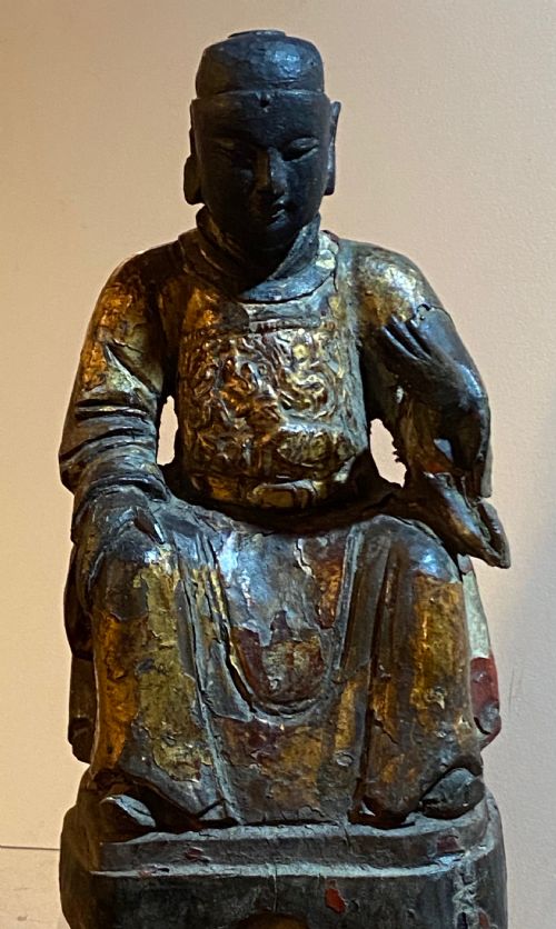 18TH CENTURY CHINESE CARVED DEITY
