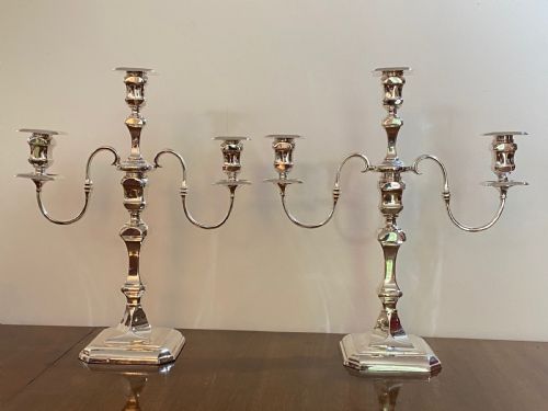 Mappin and Webb Pair of Silver Candelabra