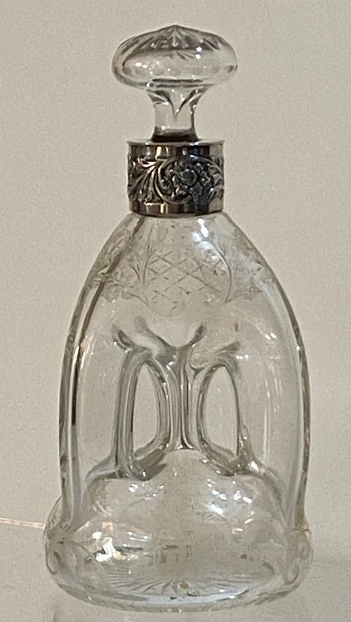 French Small Klug Klug Decanter with Silver Collar
