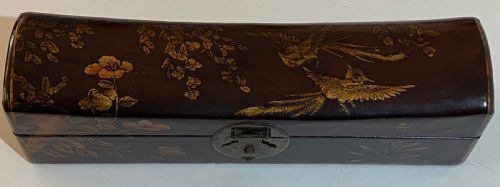 Meiji Period Japanese Leather Pillow Box