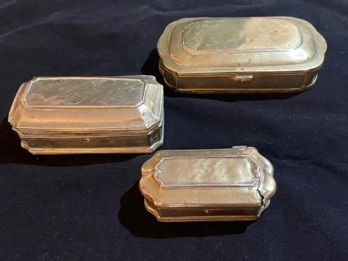 fig 1. 17th Century Tobacco Boxes, Set of Three