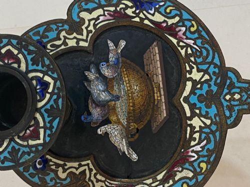 GRAND TOUR CHAMBER STICK IN CLOISONN AND MICRO MOSAIC CHAMBER STICK - ADDITIONAL PHOTO 8