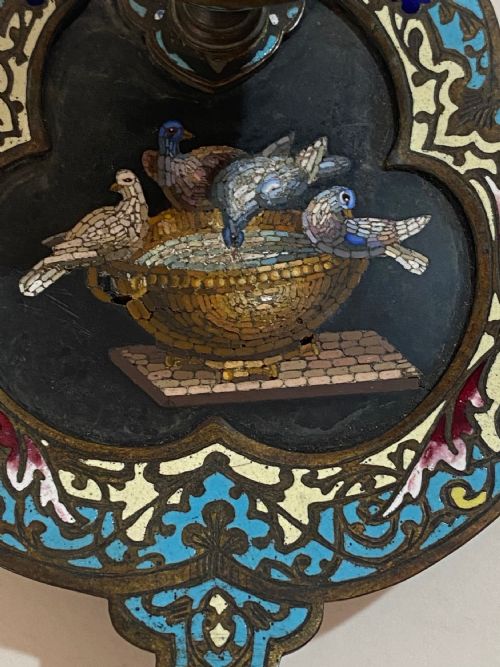 GRAND TOUR CHAMBER STICK IN CLOISONN AND MICRO MOSAIC CHAMBER STICK - ADDITIONAL PHOTO 5
