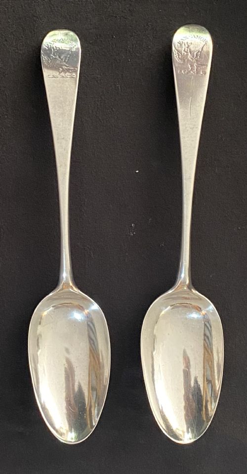 Pair of George III Silver Serving Spoons. London 1765.
