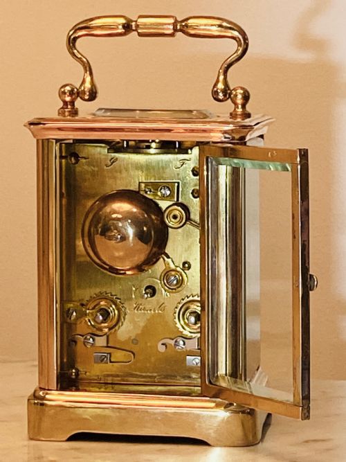 fig 1. French Brass Carriage Clock with Bell Chime