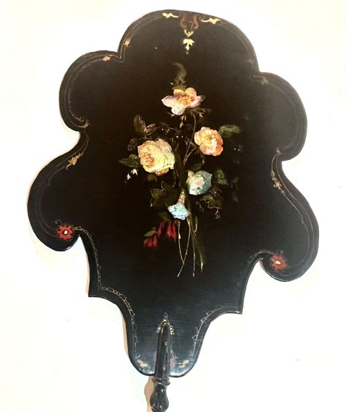 PAIR OF VICTORIAN PAPER MACH FACE SCREENS - ADDITIONAL PHOTO 9