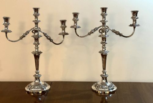 Antique Sheffield Silver Plated Candelabra