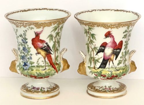 Pair of Chelsea Gold Anchor Vases.