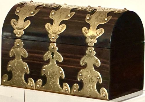 COROMANDEL AND BRASS STATIONERY BOX - ADDITIONAL PHOTO 1