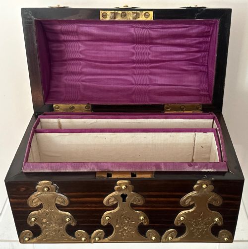 COROMANDEL AND BRASS STATIONERY BOX - ADDITIONAL PHOTO 4