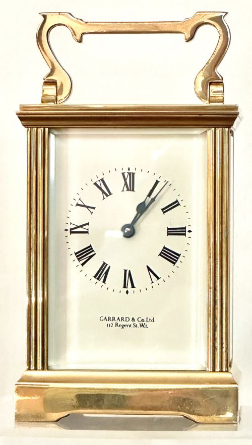 fig 1. Brass Cased Carriage Clock by Garrard & Co.