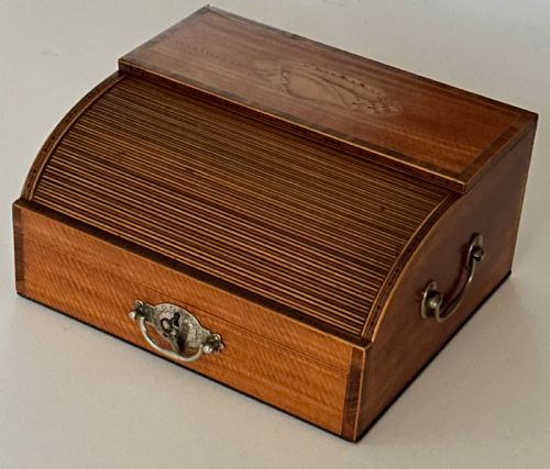 Georgian Satinwood Desk Top Tambour Writing Box