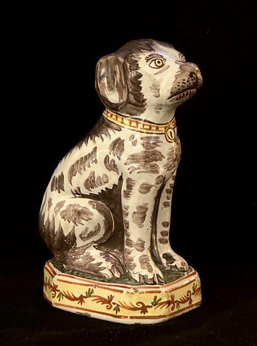 fig 1. Early 18th Century Delft Dog by Pieter Adriaensz Kocx