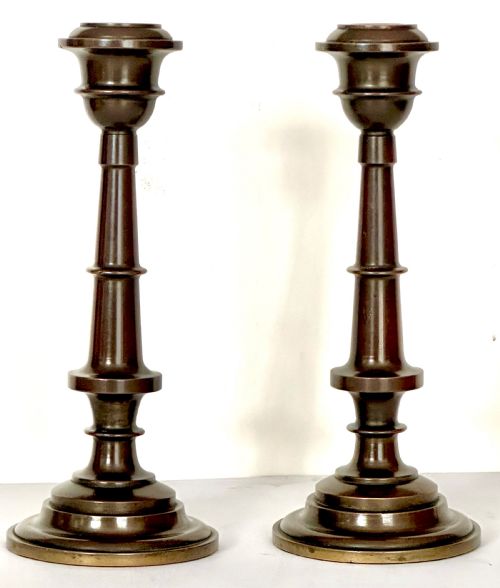 Pair of Bronze Candlesticks