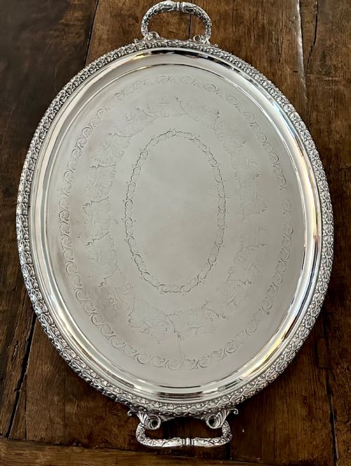 Very Large Edwardian Sheffield Silver Plated Tray