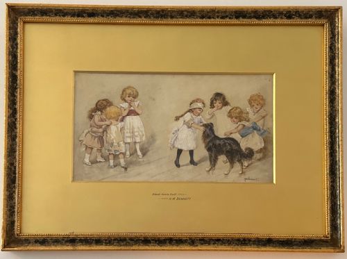 Painting by Harriet M. Bennett "Blind Mans Buff"