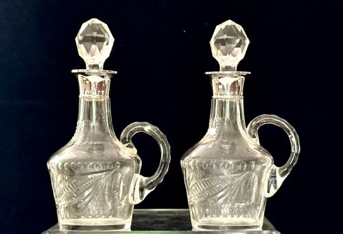 Pair of Whisky Noggins, silver collars
