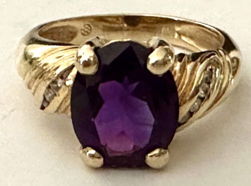 Amethyst and Diamond Ring