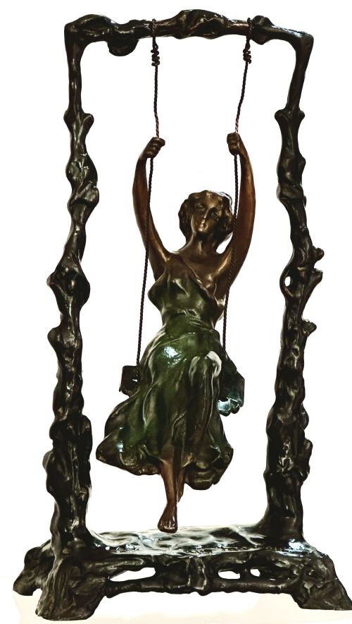Cold Painted Bronze after Louis Auguste Moreau.