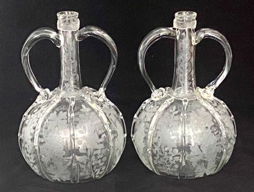 Pair of 18th Century Dutch Wine Flasks