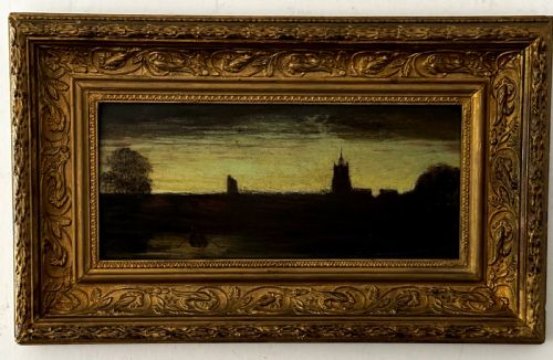 Oil on Panel Depicting Sudbury at Twilight