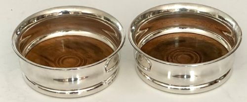 Pair of Silver Wine Coasters